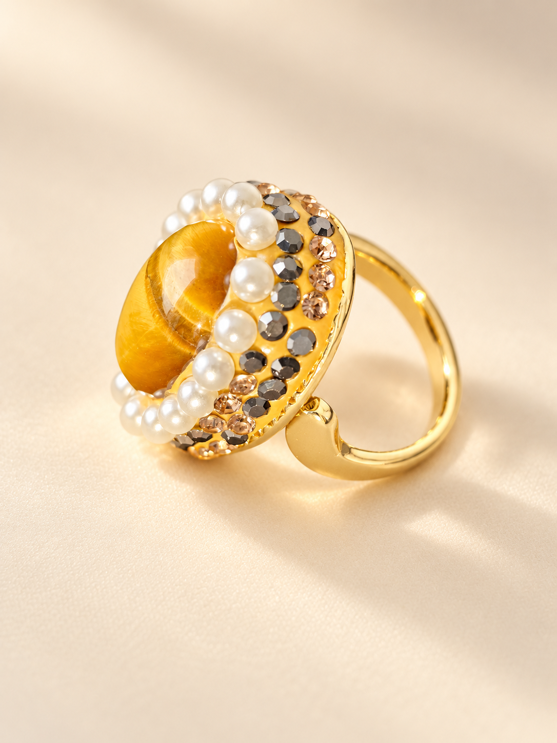 Bague Éclat Miel & Perles — Bague — troisième vue