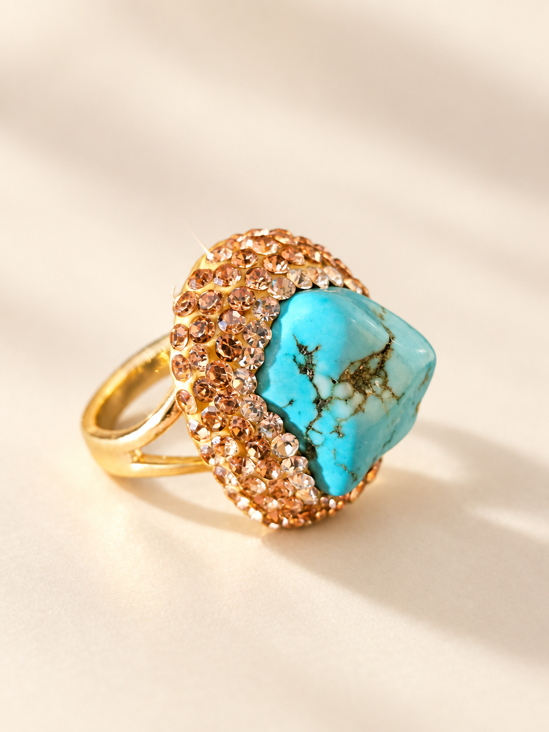 Bague Turquoise Ligne & Éclat — Bague — vue en trois-quarts