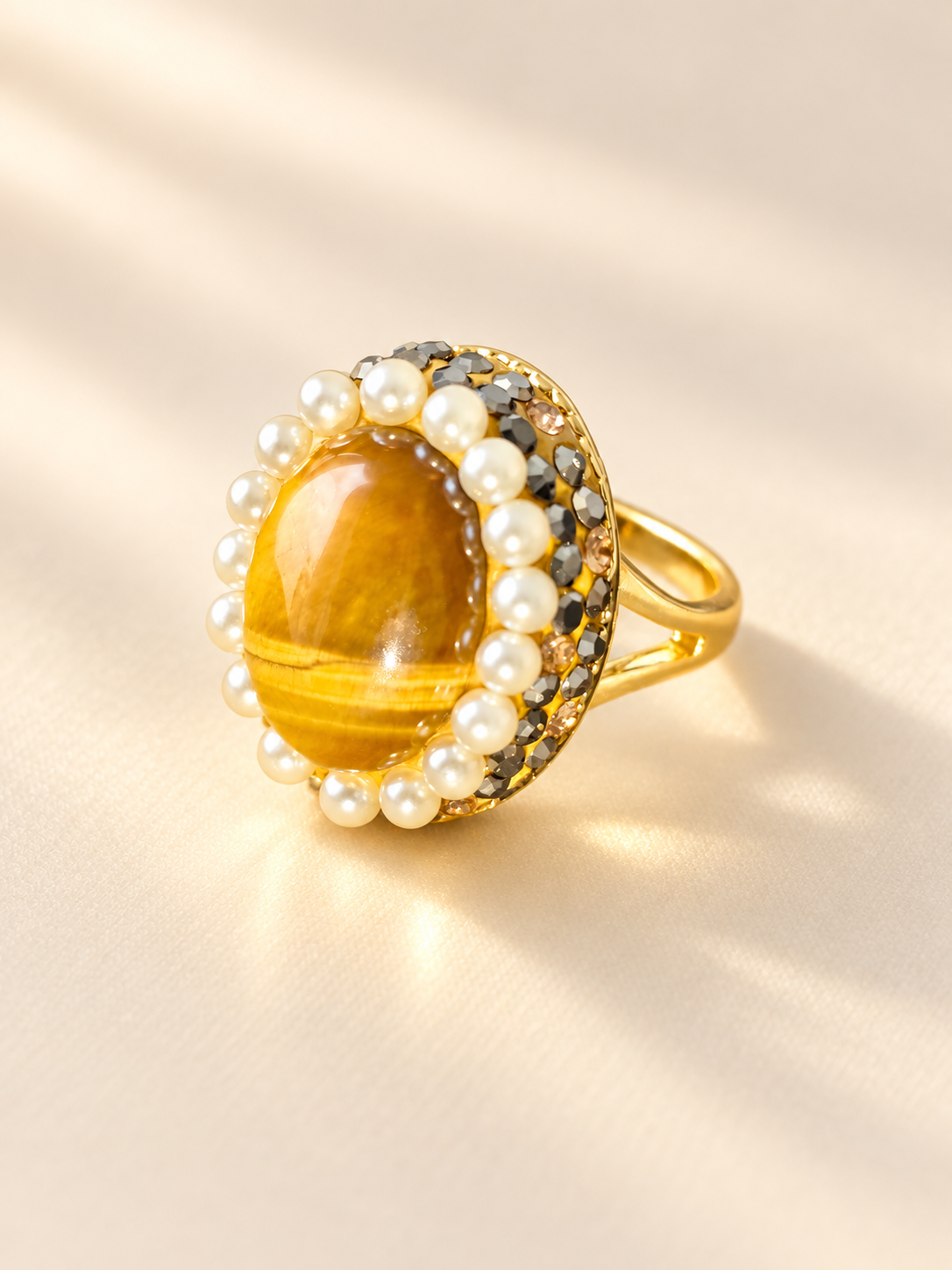 Bague Éclat Miel & Perles — Bague — quatrième vue