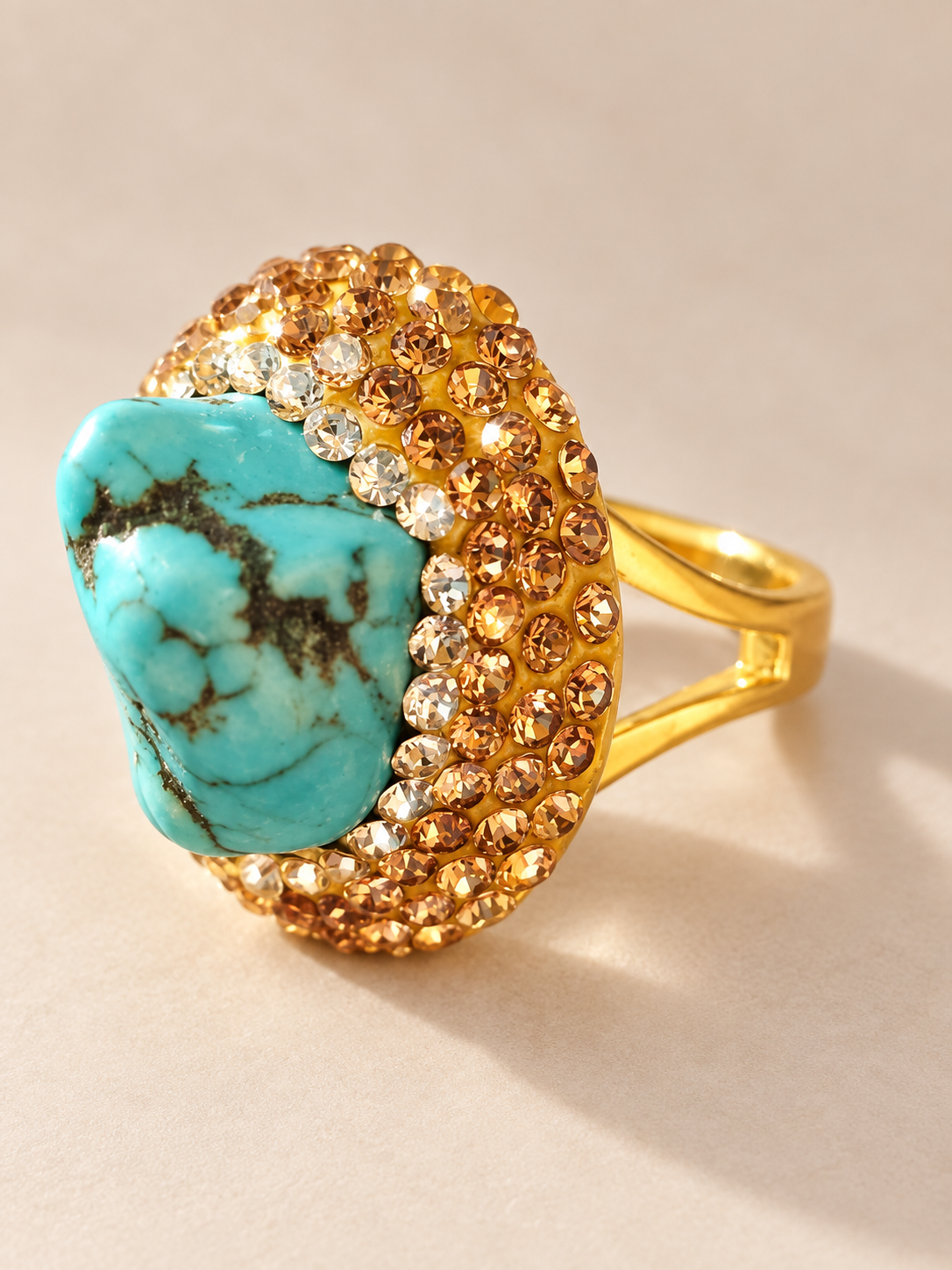 Bague Turquoise Caractère & Éclat — Bague — vue en trois-quarts