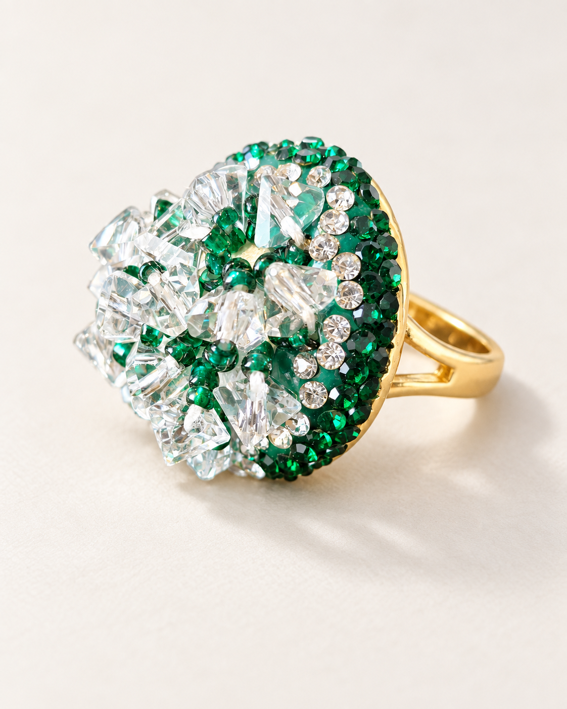 Bague Éclat Vert & Cristal — Bague — deuxième vue