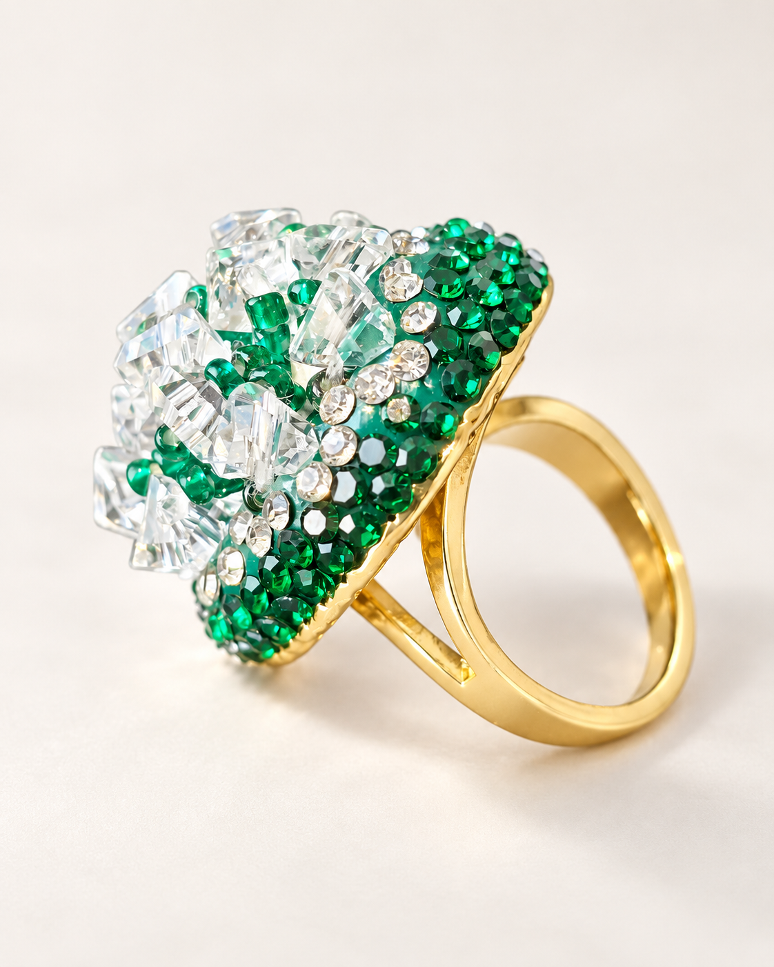 Bague Éclat Vert & Cristal — Bague — troisième vue