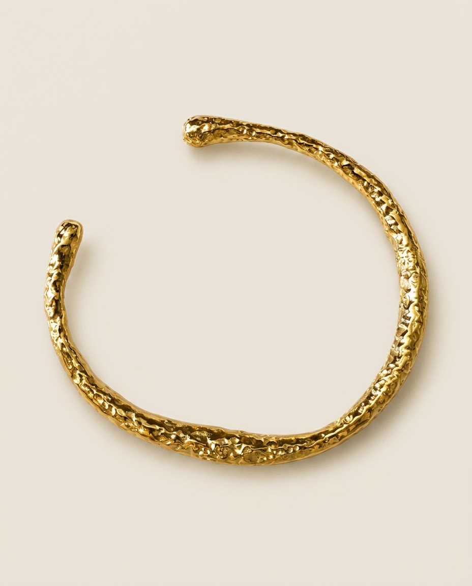 Bracelet Jonc Texturé Doré