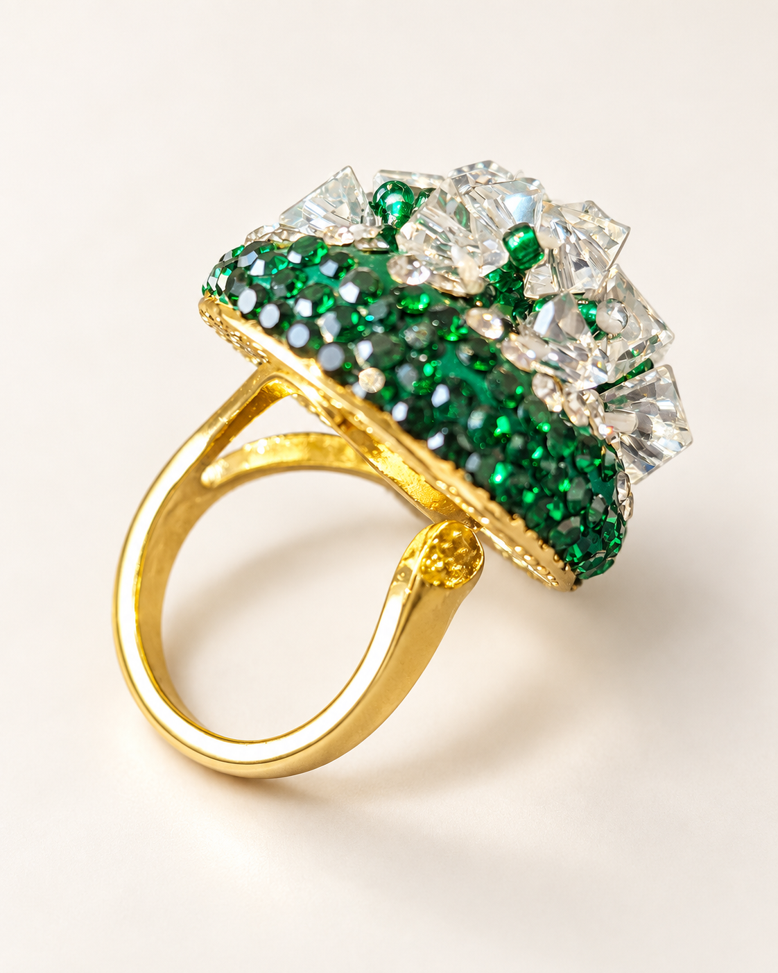 Bague Éclat Vert & Cristal — Bague — quatrième vue
