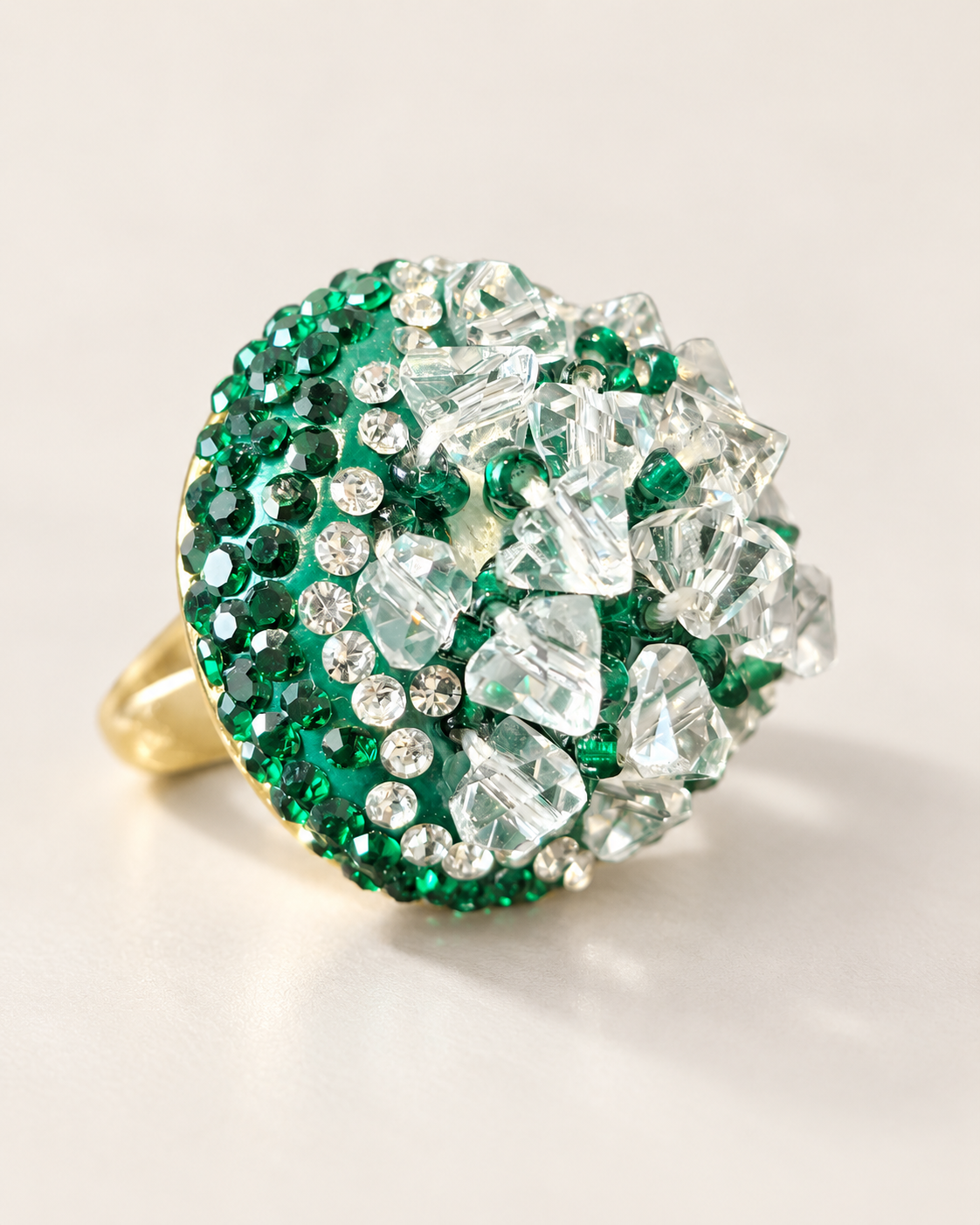 Bague Éclat Vert & Cristal — Bague — cinquième vue