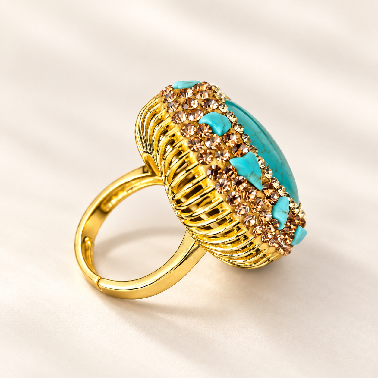 Parure Éclat Turquoise — bague — vue de trois-quarts
