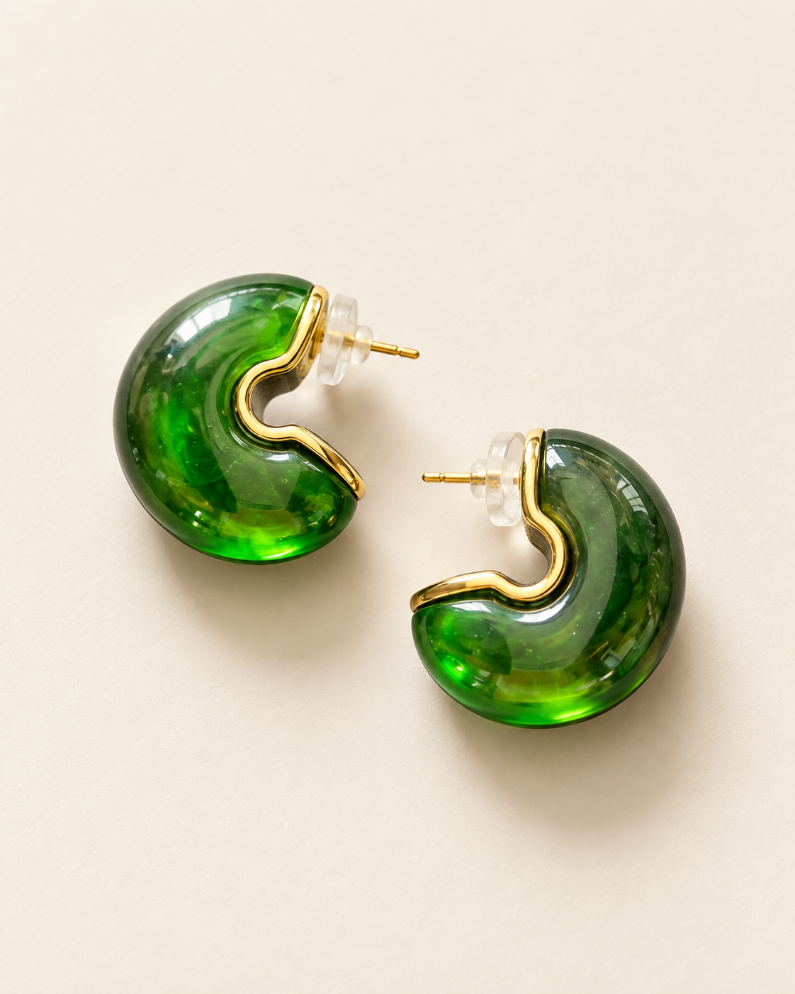 Boucles d'oreilles Éclat — Vert émeraude — la paire