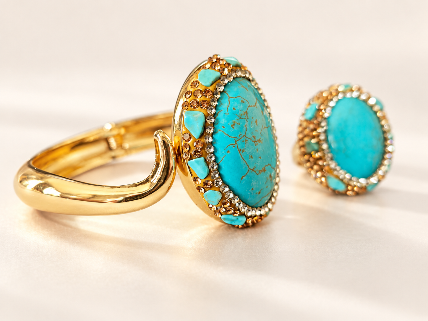 Parure Éclat Turquoise — parure — vue de trois-quarts