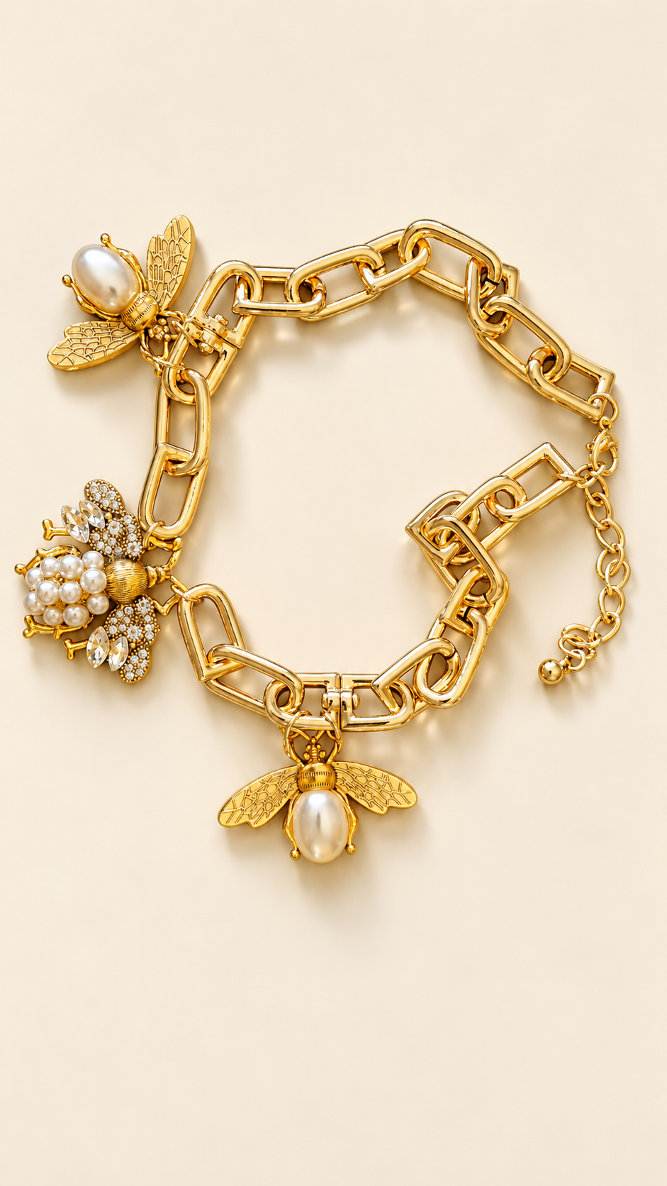 Collier Trois Abeilles Nacrées