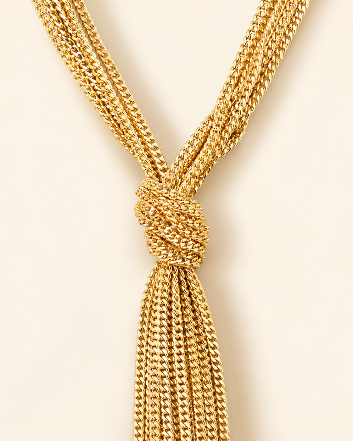 Collier Sautoir Nœud Doré — Détail du nœud