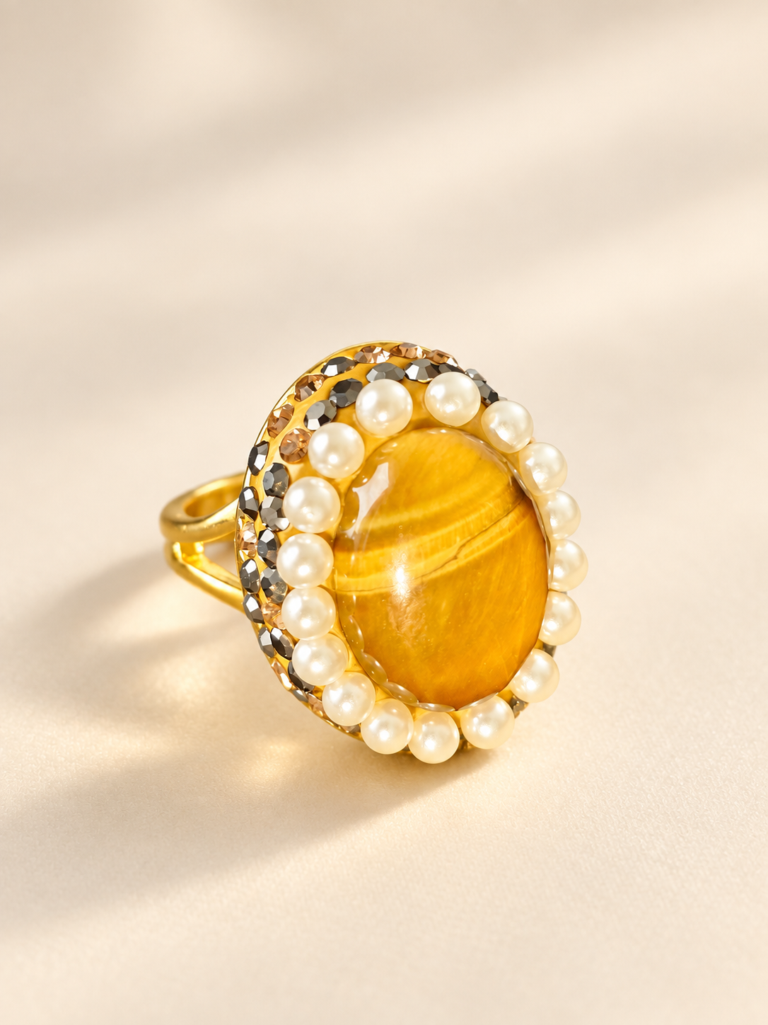Bague Éclat Miel & Perles — Bague — deuxième vue