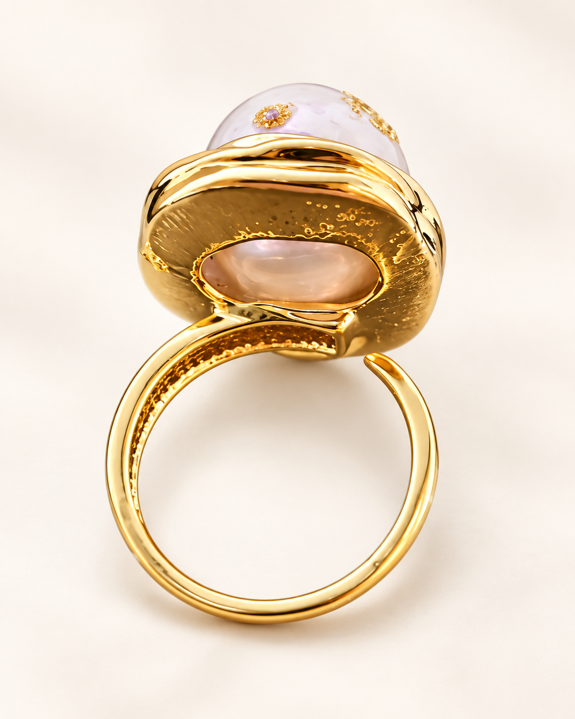Bague Nacre Florale Violette — Bague — quatrième vue
