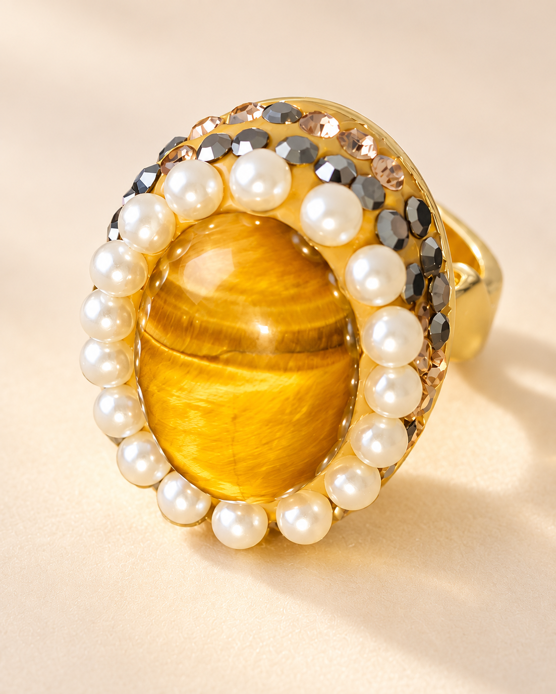 Bague Éclat Miel & Perles — Bague — vue principale