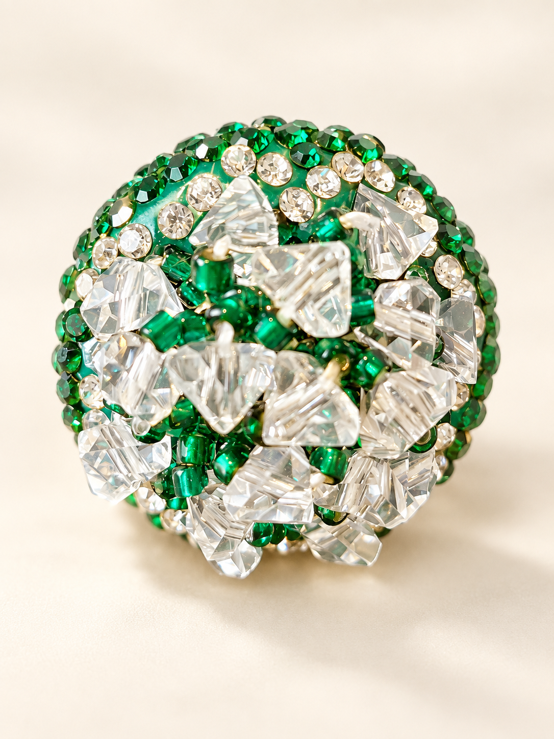 Bague Éclat Vert & Cristal — Bague — vue principale