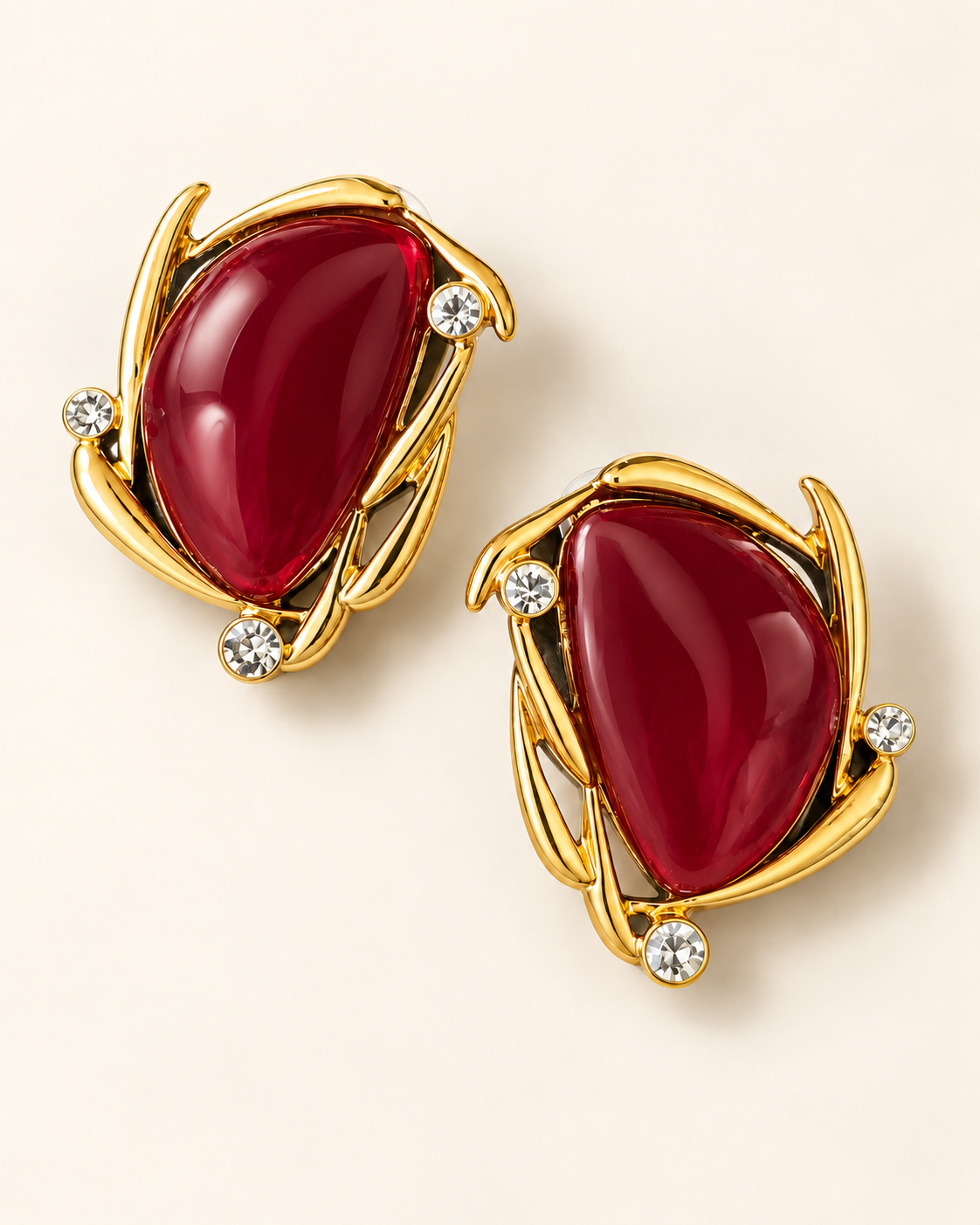 Boucles d’oreilles Arabesque Cabochons & Doré