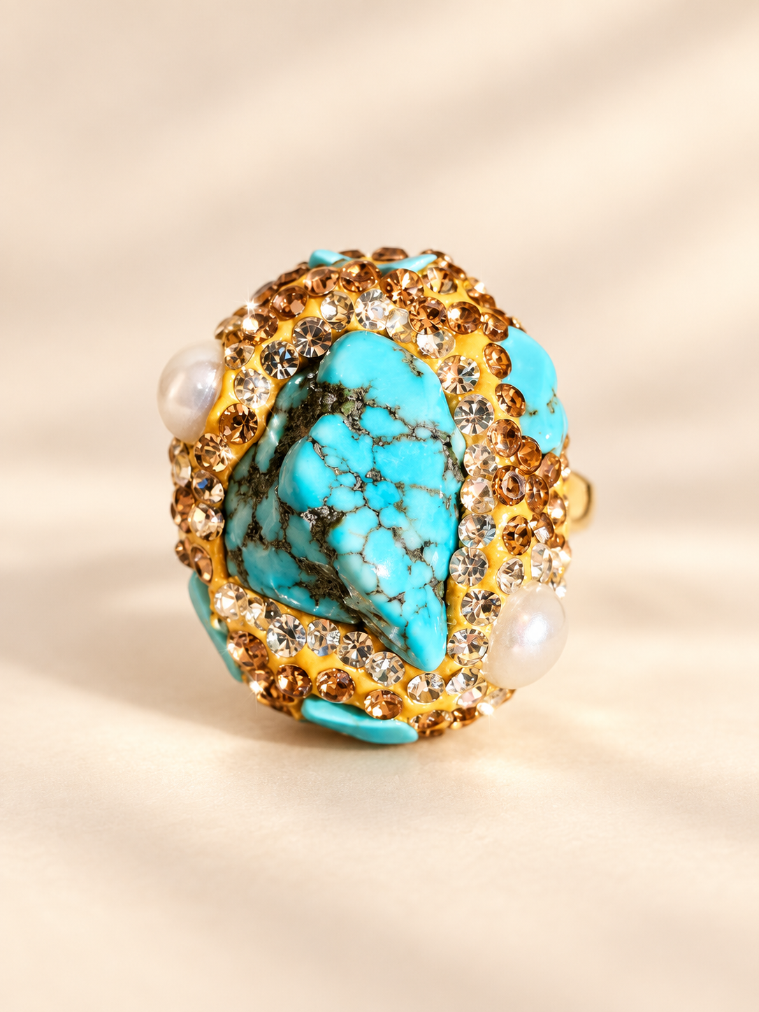 Bague Turquoise Perle & Éclat — Bague — vue principale