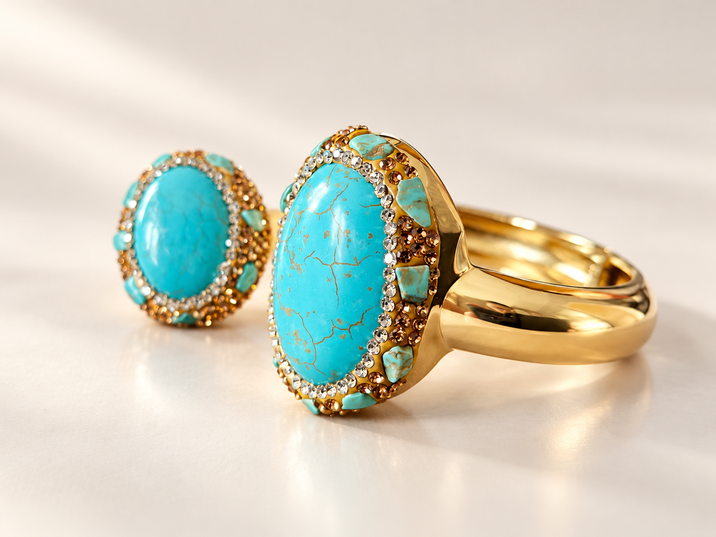 Parure Éclat Turquoise — parure — bracelet et bague