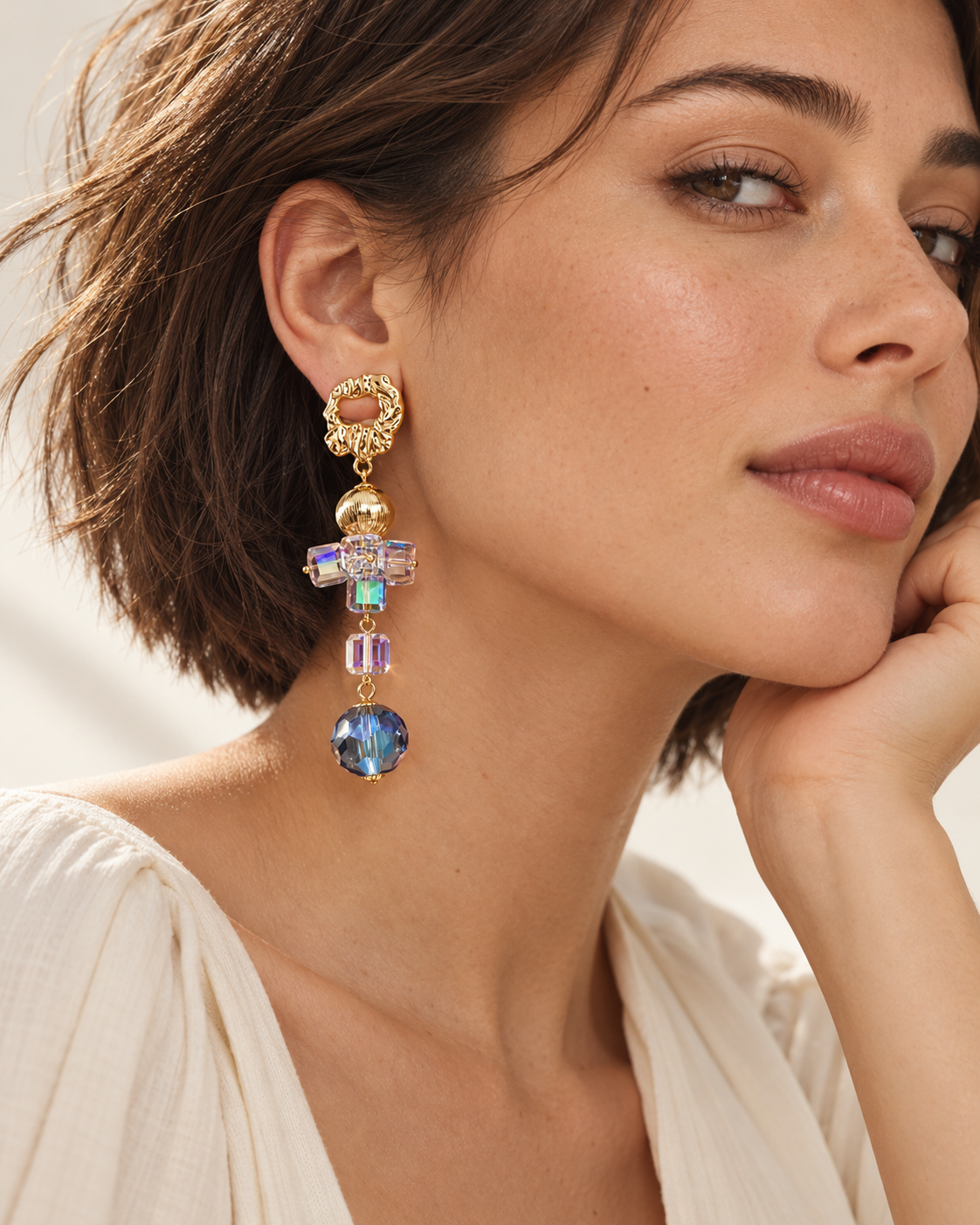 Boucles d'Oreilles Éclat Prisme — Portée