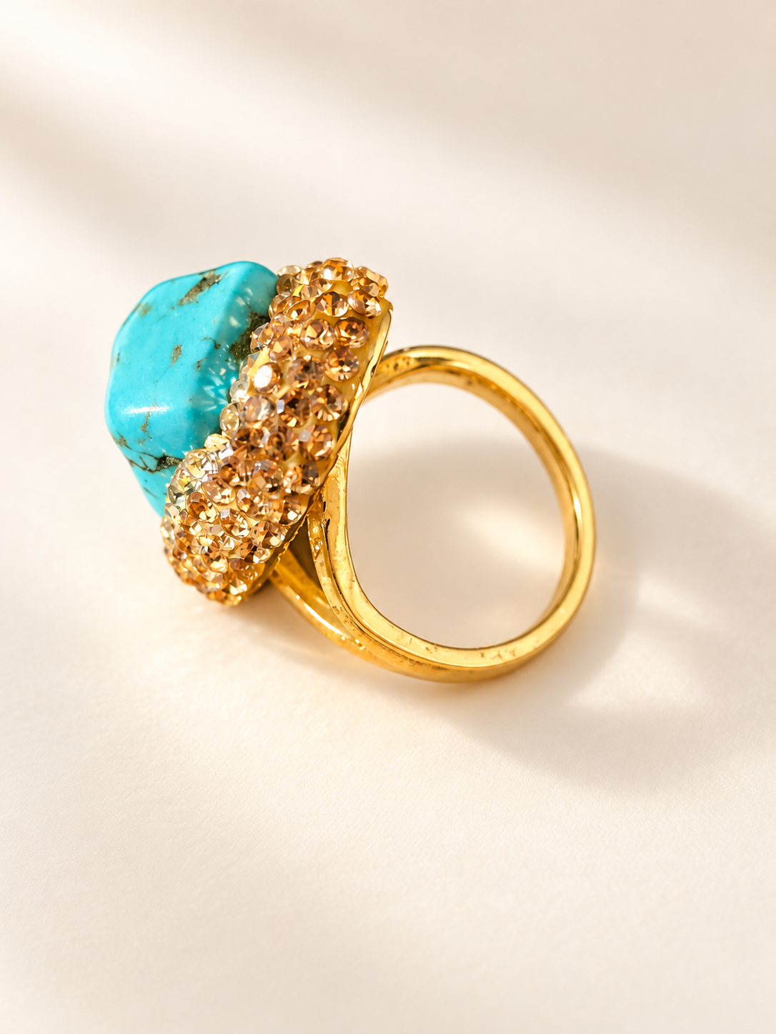 Bague Turquoise Ligne & Éclat — Bague — vue latérale de la monture