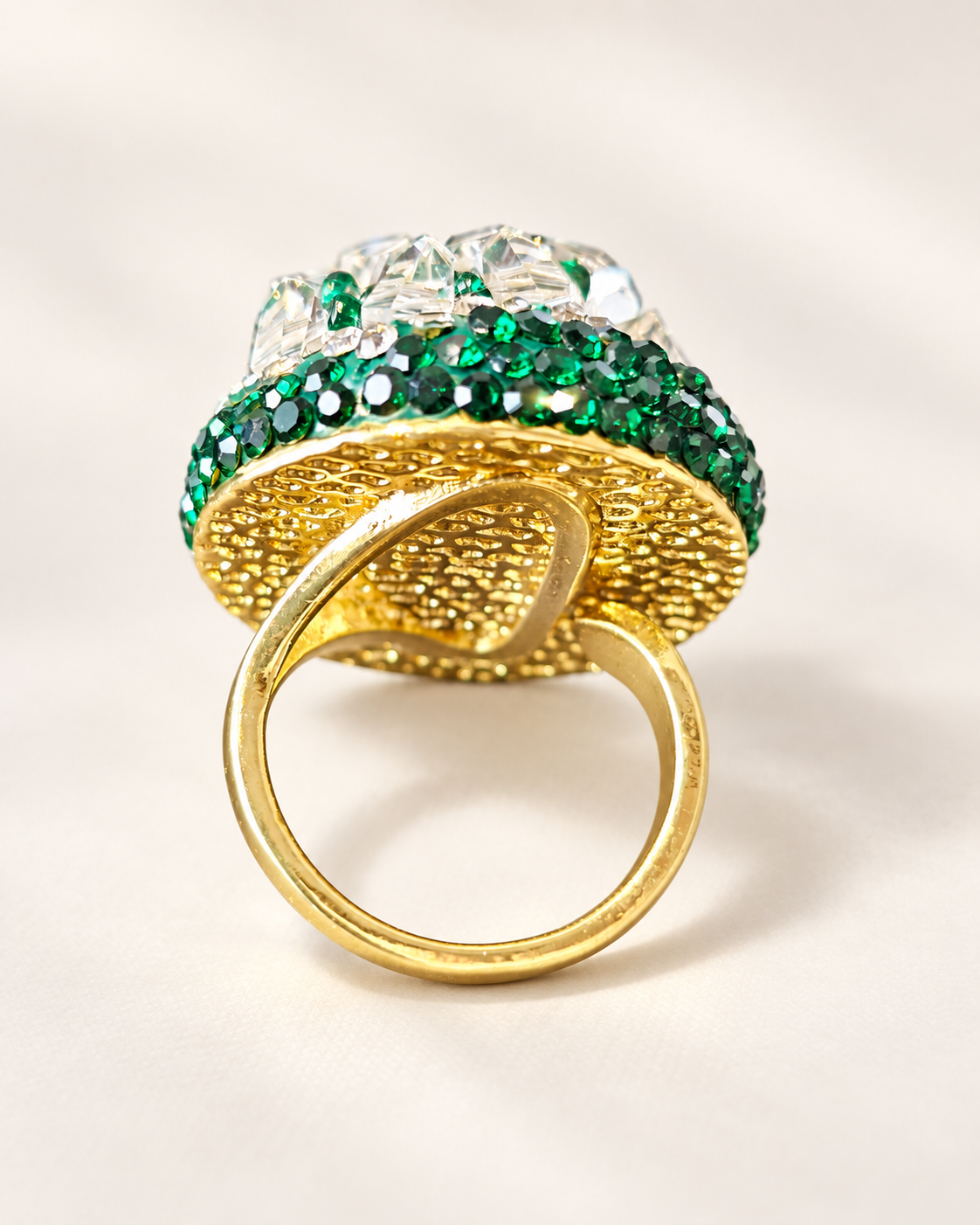 Bague Éclat Vert & Cristal — Bague — vue arrière