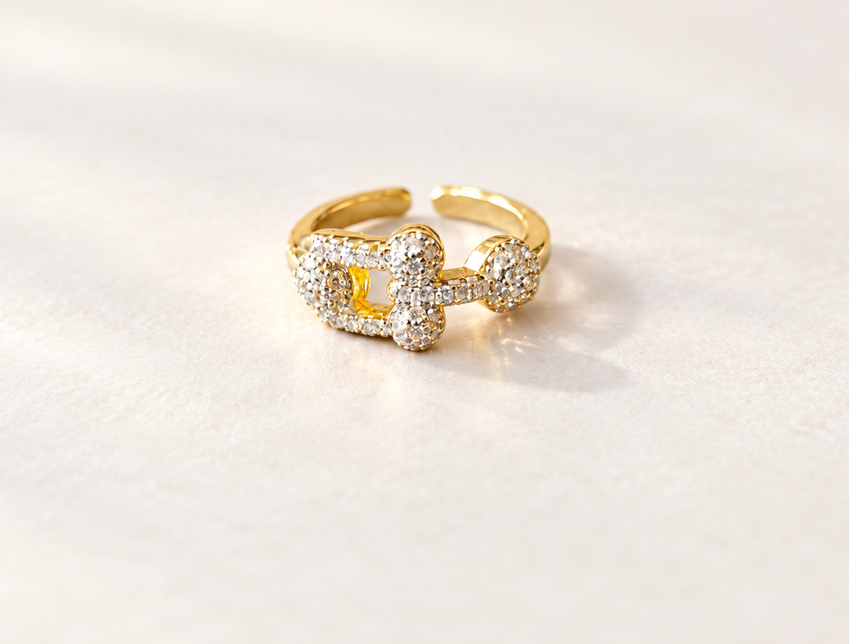 Bague Cadence Maillons Dorés