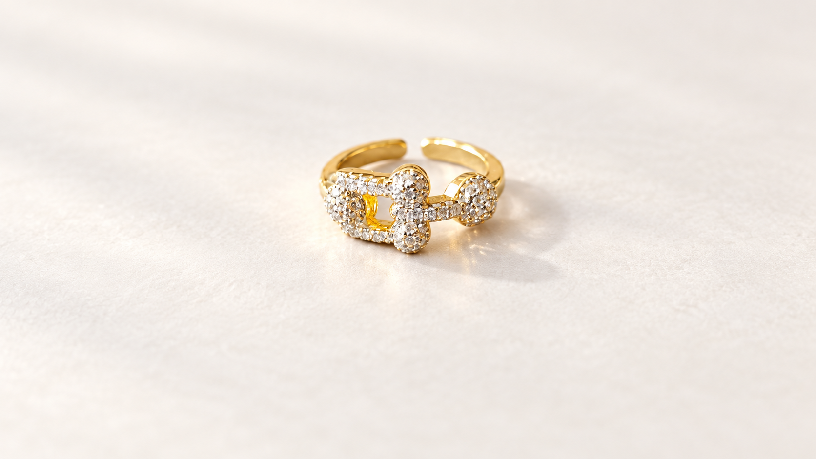 Bague Cadence Maillons Dorés — vue principale