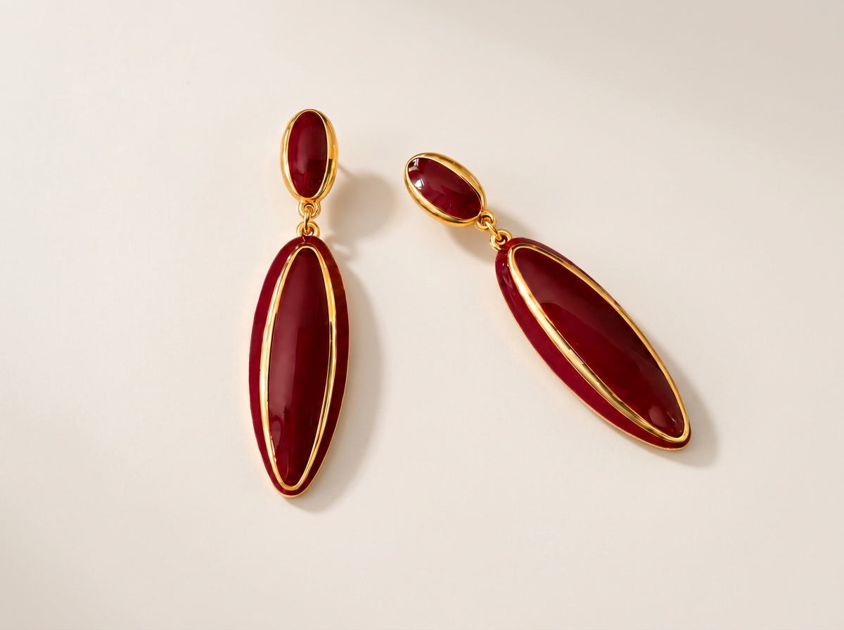Boucles d'oreilles Élance — Bordeaux — la paire