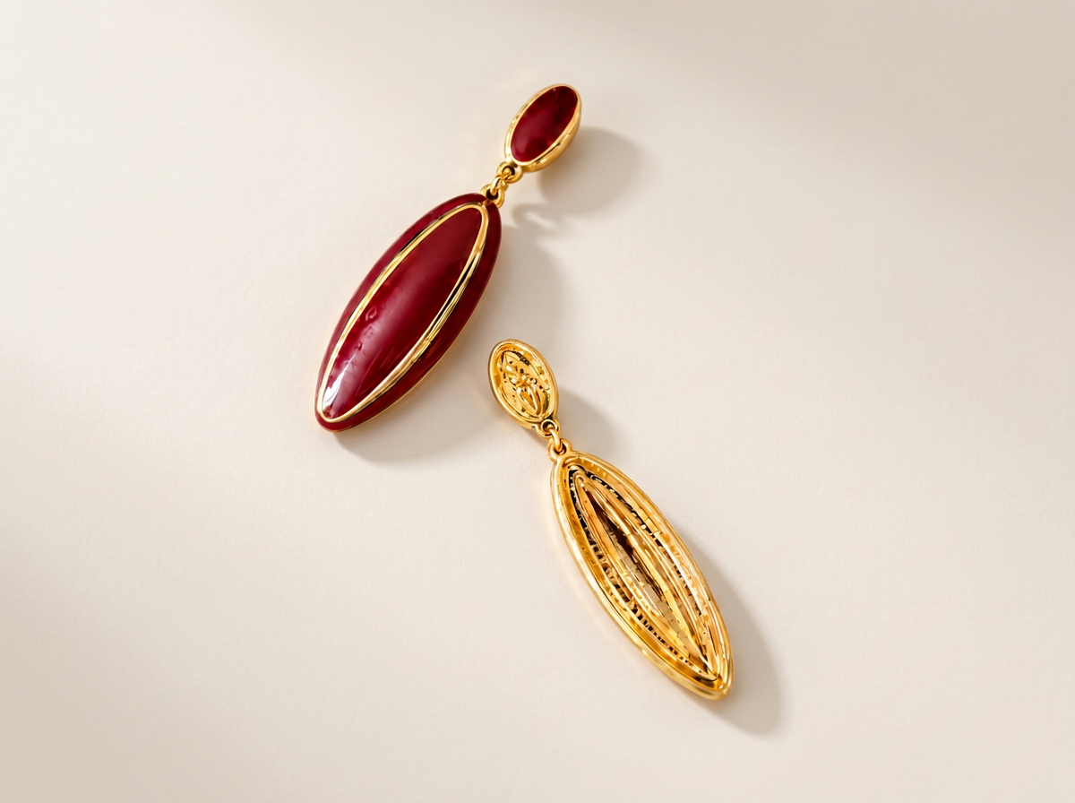 Boucles d'oreilles Élance — Bordeaux — deuxième vue